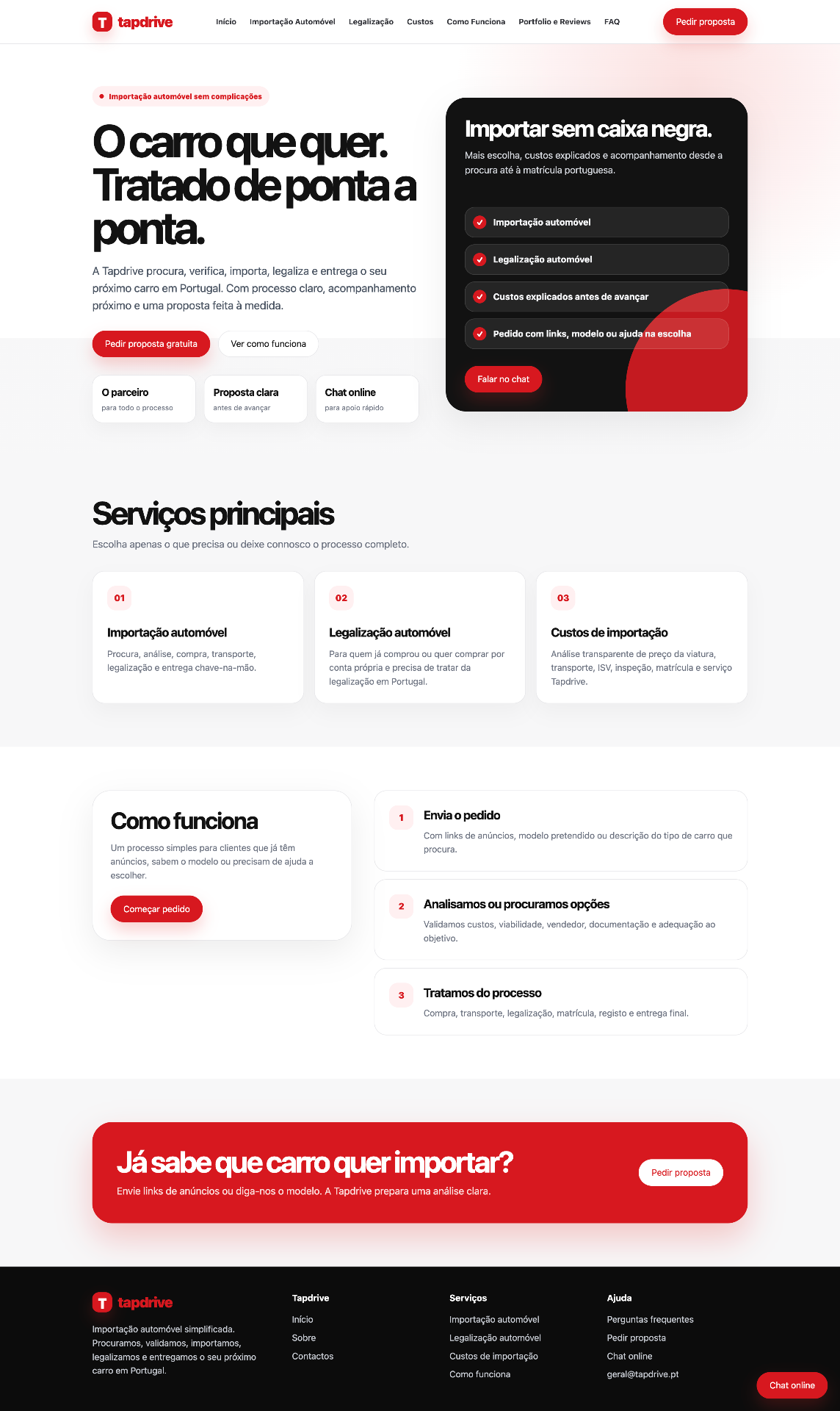 Website atual da TapDrive